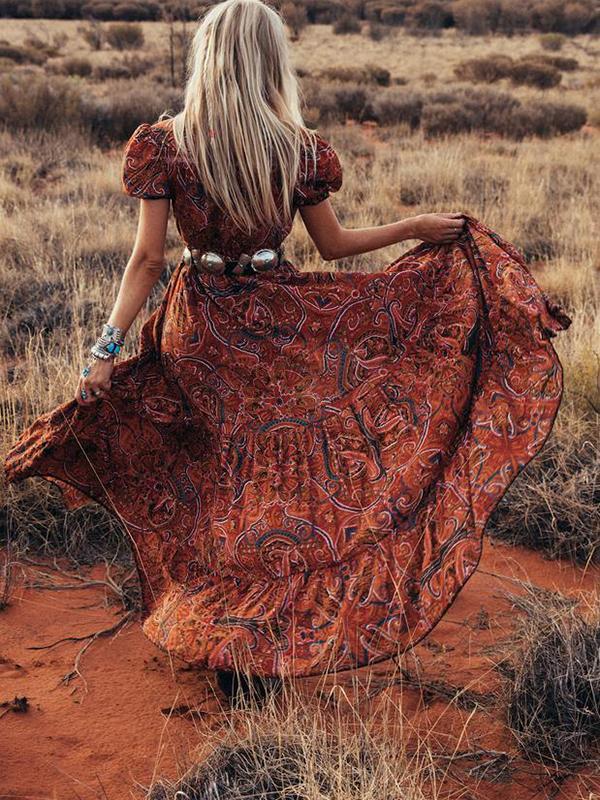 Cowgirl Button Down Paisley Tribal Dress