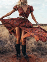 Load image into Gallery viewer, Cowgirl Button Down Paisley Tribal Dress
