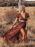 Load image into Gallery viewer, Cowgirl Button Down Paisley Tribal Dress

