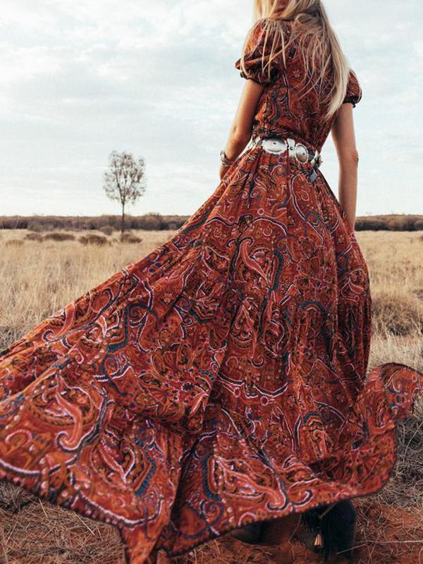 Cowgirl Button Down Paisley Tribal Dress