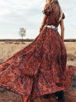 Load image into Gallery viewer, Cowgirl Button Down Paisley Tribal Dress

