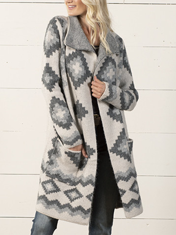 Women's Western Aztec Print Weeping Willow Cardigan