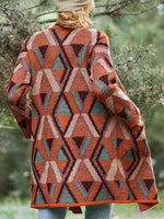 Load image into Gallery viewer, Women&#39;s Western Ethnic Geometric Print Cardigan
