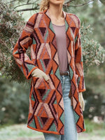 Load image into Gallery viewer, Women&#39;s Western Ethnic Geometric Print Cardigan
