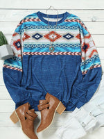 Load image into Gallery viewer, Women&#39;s Loose Retro Ethnic Print Long Sleeve Top
