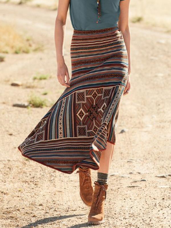 Women's Western Ethnic Print Dress