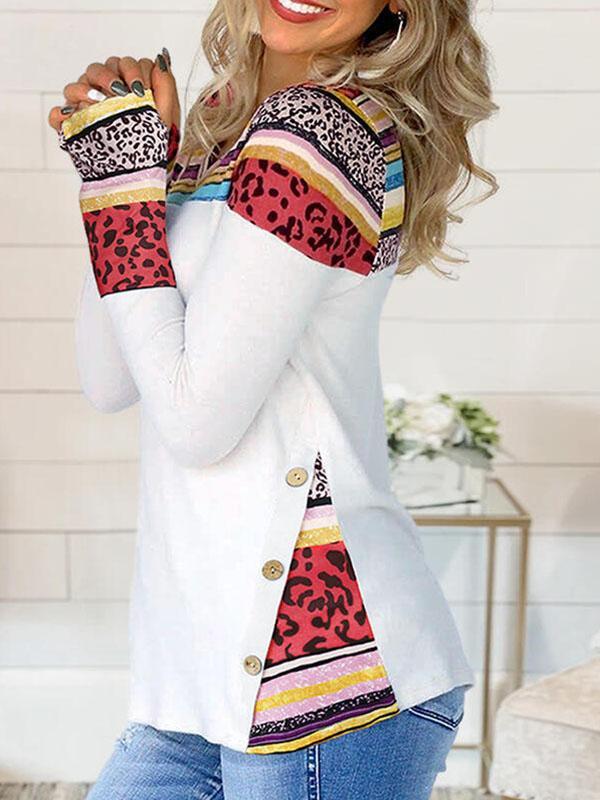 Women's Stripe Printed Long Sleeve Casual Tops