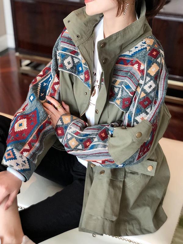 Vintage Aztec Print Coat