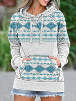 Load image into Gallery viewer, Women&#39;s Western Printed Pocket Hoodie
