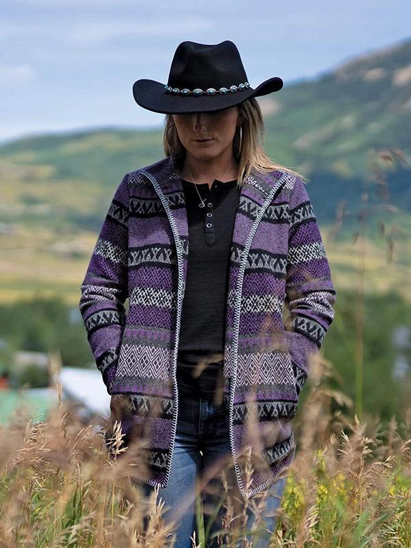 Women's casual lapel loose western style jacket