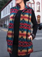 Load image into Gallery viewer, Women&#39;s western style diamond pattern printing casual warm vest
