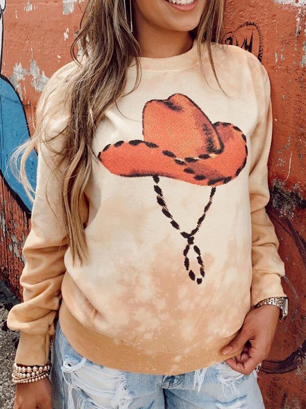 Long Sleeve Crew Neck Printed Sweatshirt