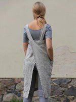 Load image into Gallery viewer, Ladies Cotton Linen Just Breathe Dandelion Faith Print Apron Dress
