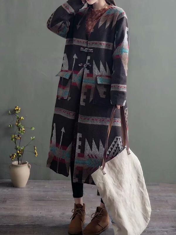 Coat&Jacket Diamond lattice conventional printing Micro-elasticity Acrylic Autumn Winter Retro