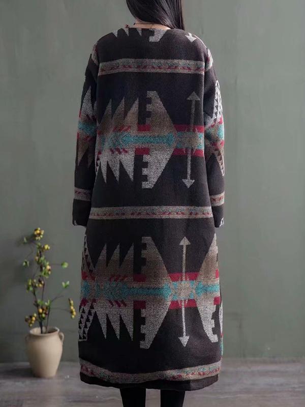 Coat&Jacket Diamond lattice conventional printing Micro-elasticity Acrylic Autumn Winter Retro