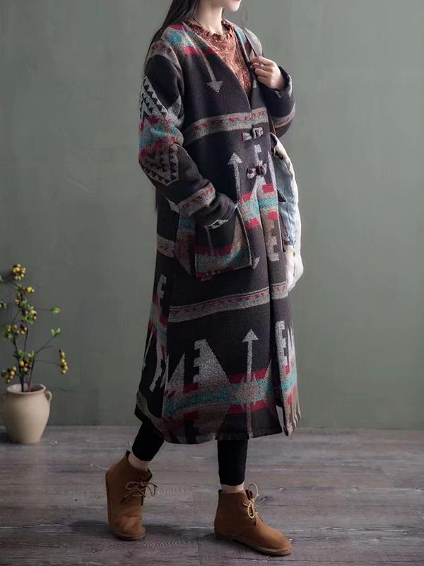 Coat&Jacket Diamond lattice conventional printing Micro-elasticity Acrylic Autumn Winter Retro