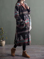 Load image into Gallery viewer, Coat&amp;Jacket Diamond lattice conventional printing Micro-elasticity Acrylic Autumn Winter Retro
