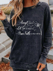 Women Faith Dandelion in What Will Be Print Sweatshirt