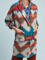 Load image into Gallery viewer, Ladies Vintage Western Check Print Long Sleeve Jacket
