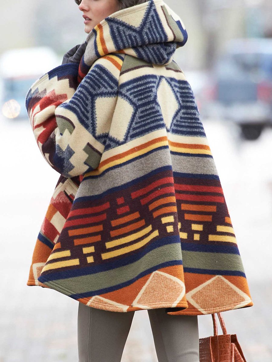 Women's Western Ethnic Print Long Sleeve Jacket