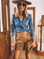 Load image into Gallery viewer, Women&#39;s Sexy Denim Shirt
