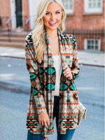 Load image into Gallery viewer, Blouse tribe conventional printing Micro-elasticity Cotton-Blend Spring Autumn Retro
