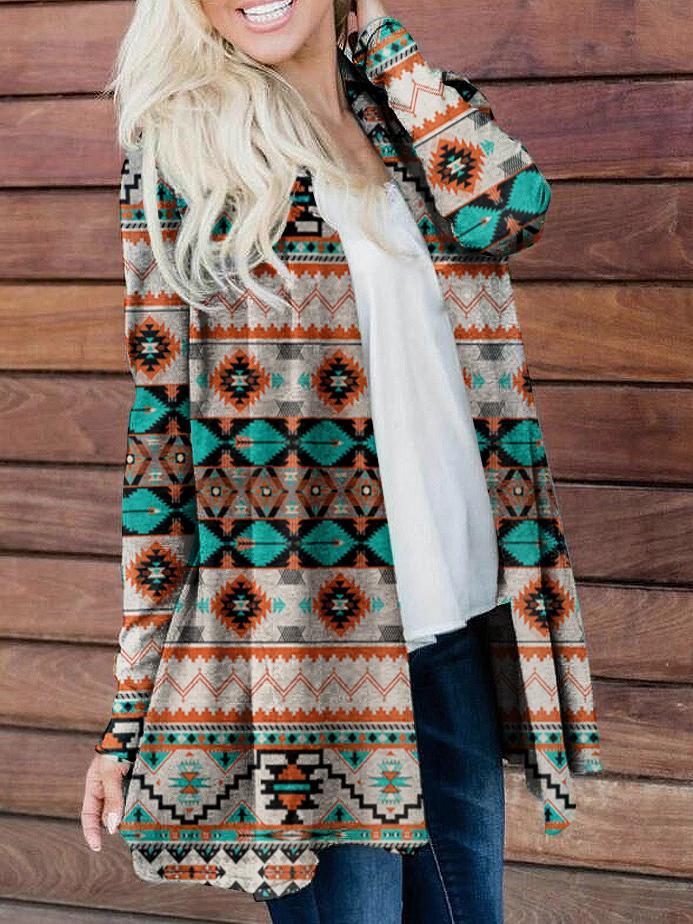 Blouse tribe conventional printing Micro-elasticity Cotton-Blend Spring Autumn Retro