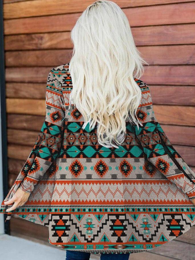 Blouse tribe conventional printing Micro-elasticity Cotton-Blend Spring Autumn Retro