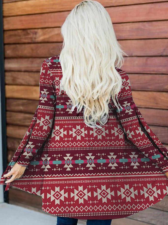 Blouse tribe conventional printing Micro-elasticity Cotton-Blend Spring Autumn Retro