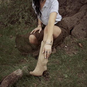 Women Embroidered Mid-Tube Cowgirl Boots Western Boots