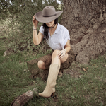 Load image into Gallery viewer, Women Embroidered Mid-Tube Cowgirl Boots Western Boots
