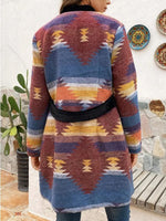 Load image into Gallery viewer, Casual printed long-sleeved woolen trench coat
