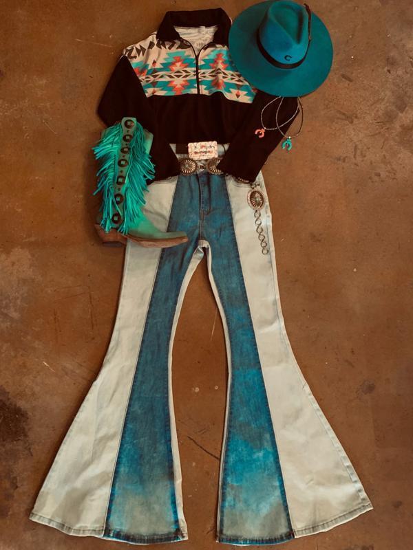 Retro casual printed long-sleeved sweater