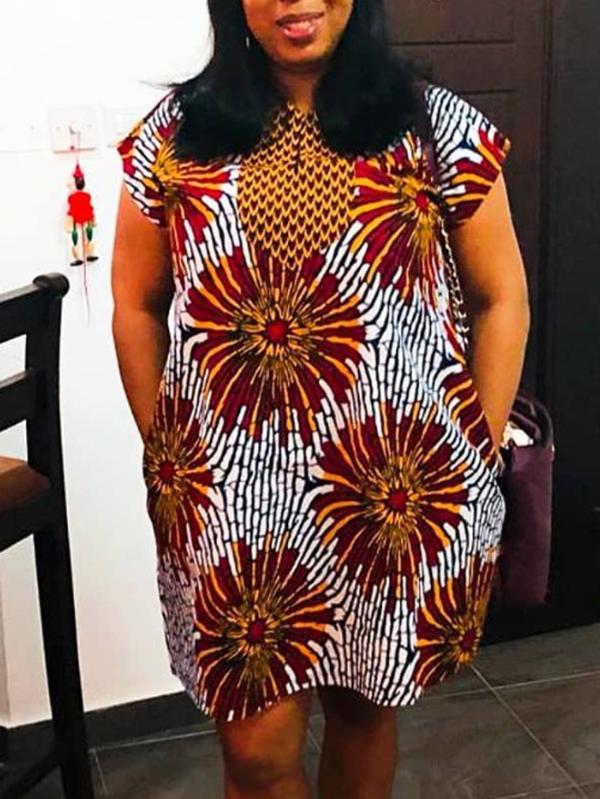 Casual V-neck Short Sleeve Dress