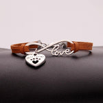 Load image into Gallery viewer, Ladies &quot;infinity best friend&quot; love dog paw pendant bracelet

