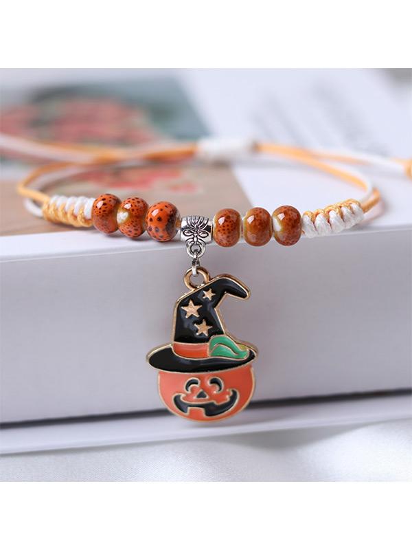 Halloween hand-woven pumpkin bracelet