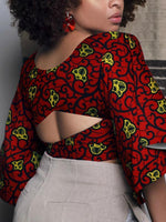 Load image into Gallery viewer, Sexy open back lotus sleeve top
