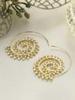 Load image into Gallery viewer, Exotic swirl gear earrings
