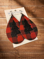 Load image into Gallery viewer, Buffalo Plaid Christmas Earrings

