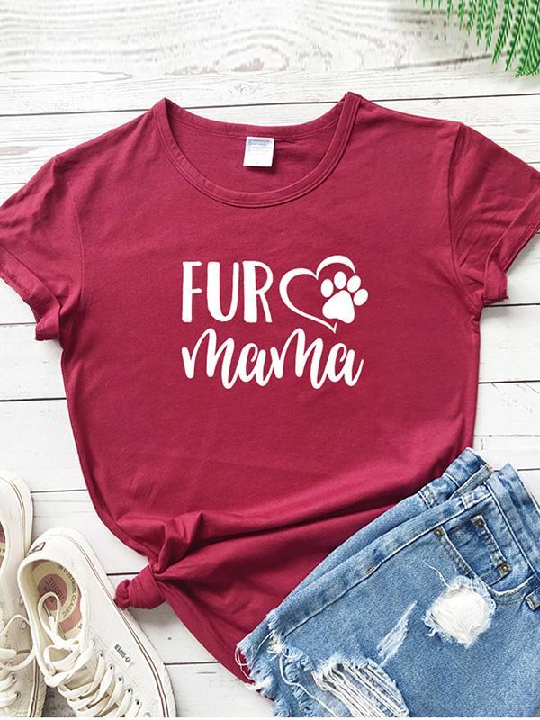 Casual loving dog paw T-shirt