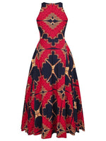 Load image into Gallery viewer, Women&#39;s Round Neck Sleeveless Ethnic Print Dress
