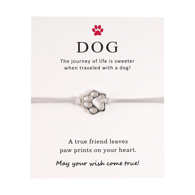 Ladies adjustable bracelet with DOG paw pattern