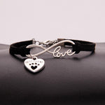 Load image into Gallery viewer, Ladies &quot;infinity best friend&quot; love dog paw pendant bracelet
