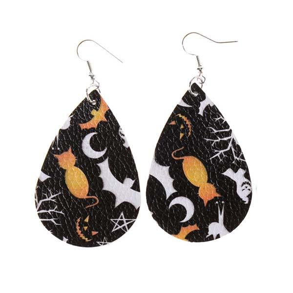 Halloween pattern drop earrings