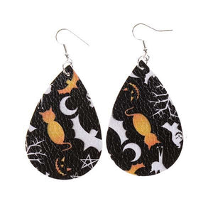 Halloween pattern drop earrings