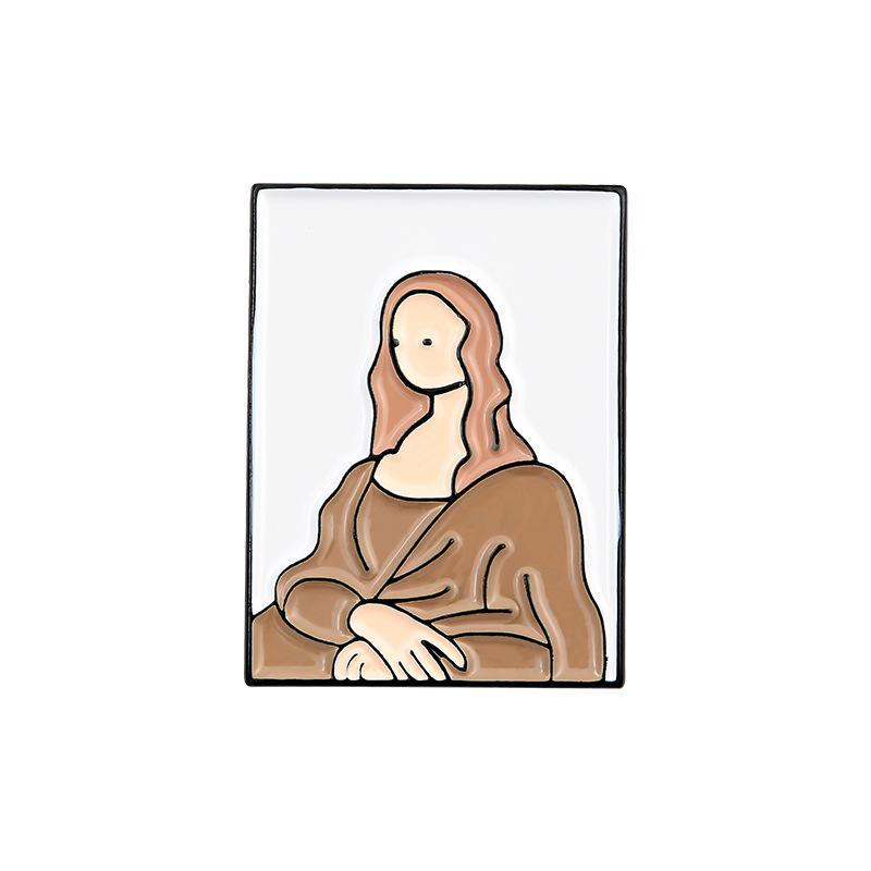 Portrait painting brooch