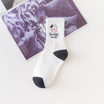 Load image into Gallery viewer, Women&#39;s Black and white cow striped black all-match sports stockings

