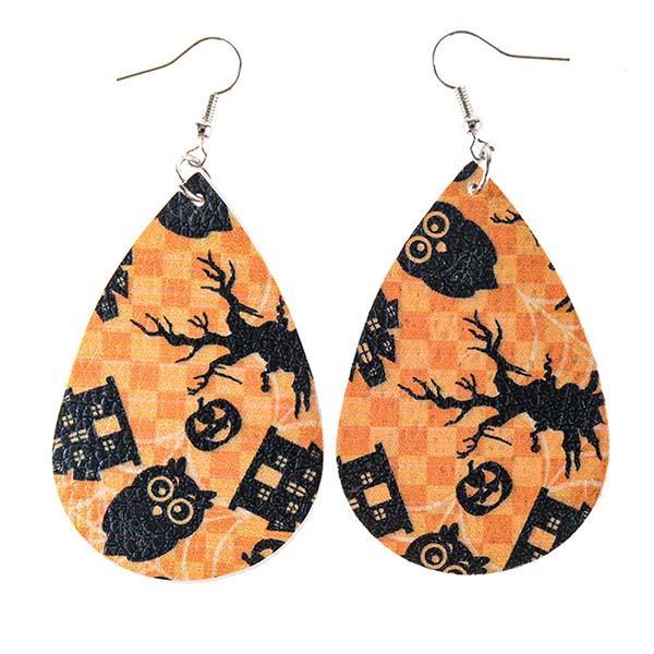 Halloween pattern drop earrings