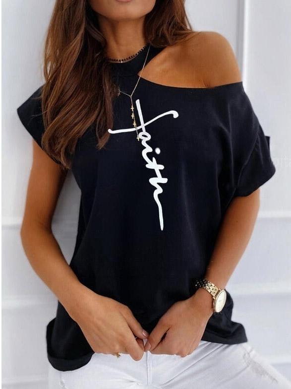 Women's Faith Off-the-shoulder T-shirt