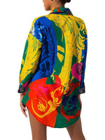 Load image into Gallery viewer, Printed loose long sleeve shirt
